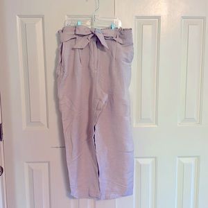 NWT L Petite Paperbag Taper Pants in Seaside Sand